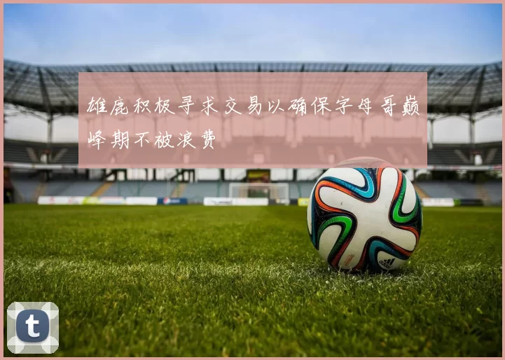 雄鹿积极寻求交易以确保字母哥巅峰期不被浪费